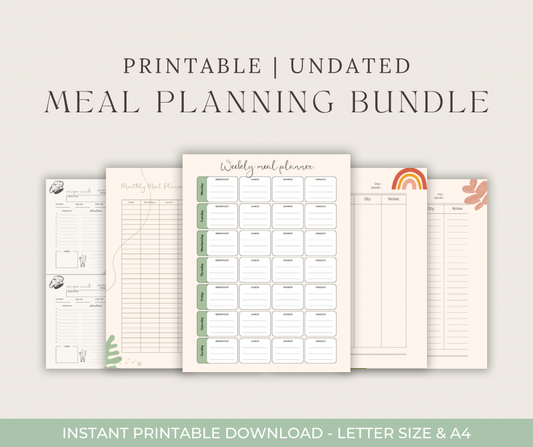 Family Meal Planner Pack (Printable PDF Set)