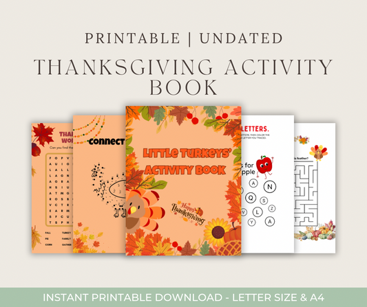 Little Turkeys Activity Book | Fun Thanksgiving Games & Coloring for Kids