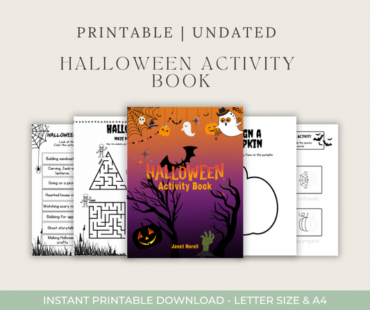 Halloween Activity Book for Kids | Fun Puzzles, Coloring & Games