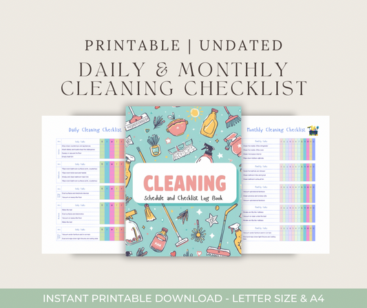 Daily & Monthly Cleaning Checklist – Printable PDF